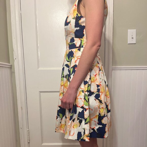 J Crew Women's Mini Cocktail Dress Sleeveless V Neck Floral - Picture 3 of 9